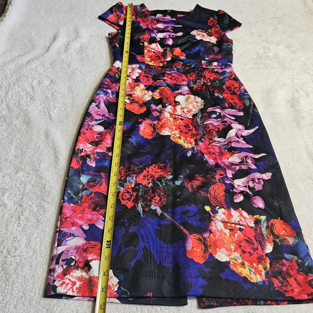Betsey Johnson Cap Sleeve Floral Dress - Size 6 - Picture 12 of 13